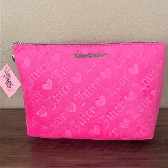 Juicy Couture Neon Pink Love Cosmetic Case - Picture 1 of 12